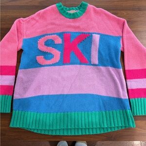 Show Me Your MuMu Pink and Blue 'SKI' Sweater